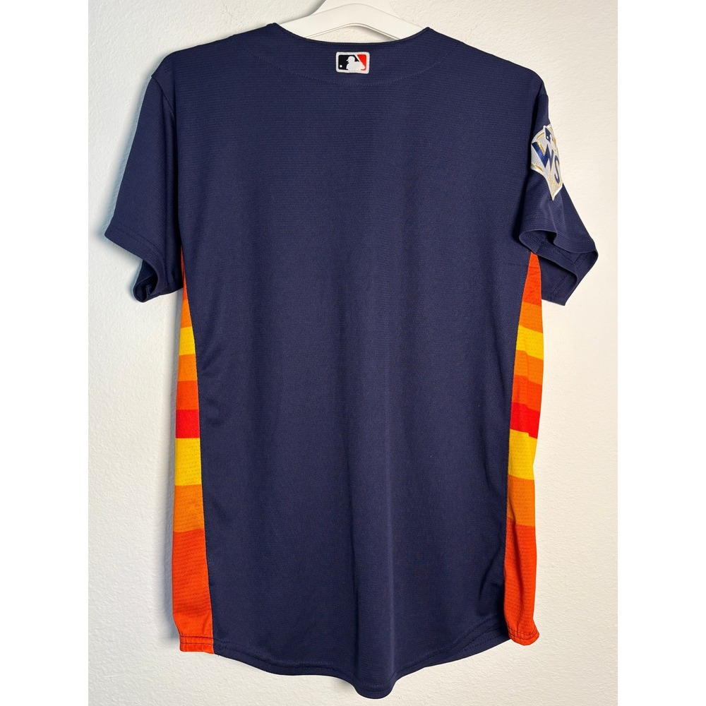 Majestic Houston Astros 2017 World Series Jersey Youth XL Navy Tequila Sunrise - Picture 2 of 5
